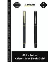 Özel Üretim Lüks Hediye Prestijli Tasarım Ergonomik Metal Gövde 801 Roller Kalem Mat SiyahGold