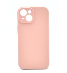 iPhone 15 Uyumlu Düz Renk Esnek Yumuşak Silikon Kılıf  Rubber Pembe
