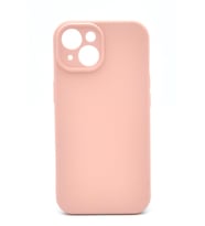 iPhone 15 Uyumlu Düz Renk Esnek Yumuşak Silikon Kılıf  Rubber Pembe