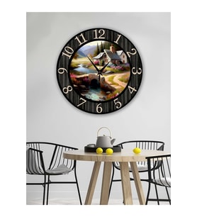 BİLGE LAZER Retro Tasarımlı Duvar Saati 35x35 Cm (Desenli)