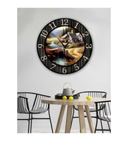 BİLGE LAZER Retro Tasarımlı Duvar Saati 35x35 Cm (Desenli)