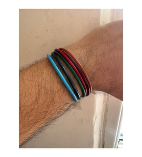 Renkli Hakiki Deri Unisex Bileklik  Mıknatıslı Metal Tokalı Modern ve Enerjik Tasarım