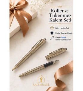 Kalemhane Kişiye Özel İsimli Roller ve Tükenmez Kalem Seti Lüks Kutulu
