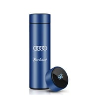 Kişiye Özel 500ML Dijital Göstergeli 304 Çelik Araç Baskılı Akıllı Termos - Isı Korumalı Şişe (Mavi)