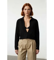 Kadın Basic Düz Crop Triko Kazak Polo Yaka Uzun Kollu Regular Kalıp İlkbahar Sonbahar Kaliteli