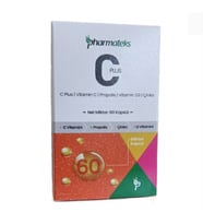 C Plus 60 Kapsül C Vitamini D Vitamini Propolis ve Çinko İçeren, Pharmateks
