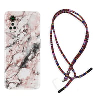 General Mobile GM 21 Pro GM 22 Pro Plus Kılıf Boyun Asklı Rasta Silikon Colorfull Marble 2 1389