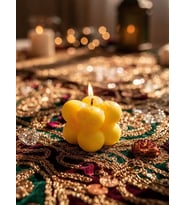 Mumelia Candles BubbleGlow - Doğal Soya Blok Dekoratif Mum - 5'li - Sarı