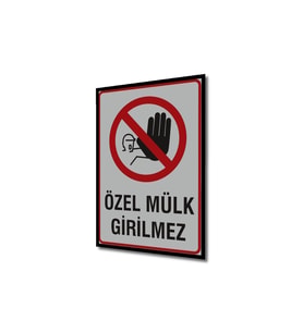 Çerçeve Görünümlü Dekoratif Ahşap Kare Özel Mülk Girilmez Tablosu Ev/Ofis/İşyeri Tablo
