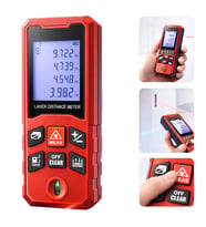 ASR ASR947 Profesyonel Lazer Terazili Dijital Mesafe Ölçer - Kırmızı (100 Metre)