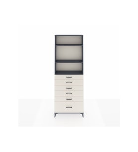 Arges Dolap 3 Raflı 6 Çekmeceli 88x30x243 Antrasit-Aytaşı