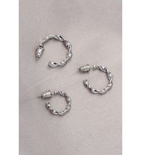 Burgu Model Gümüş Metal Küpe Seti 5886 - GLST7634-4409