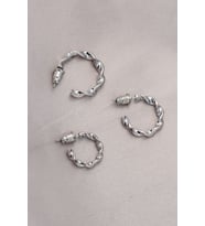 Burgu Model Gümüş Metal Küpe Seti 5886 - GLST7634-4409