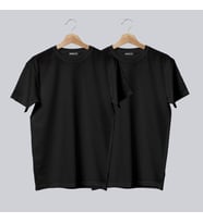 %100 pamuklu 1.sınıf basic tişört (2 adet  Siyah - XL beden) & t-shirt, hediye
