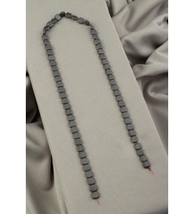 Hematit Doğal Taş Mat Gri Kare Kesim 6x6mm Dizi