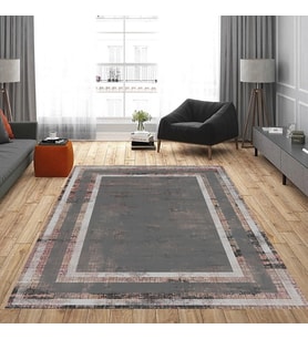 Rovigo Home Dijital Baskı Yıkanabilir Kaymaz Taban Salon Halısı Ve Yolluk RVG0810-FNL19 (Gri)