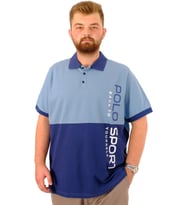 Mode XL Büyük Beden Erkek Polo Yaka T-Shirt POLO SPORT U24323 İndigo