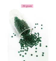 Dökme Cam Kum Boncuk (8/0) 3 mm - 20 Gram - Koyu Yeşil - BNC146