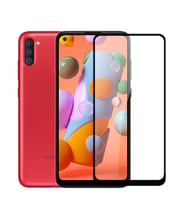 Samsung Galaxy A11 Ekran Koruyucu Full Tam Kaplayan Kavisli Tempered Cam (Siyah)