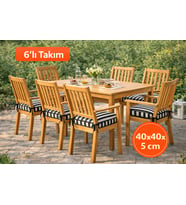 6 'lı Siyah Biyeli Sandalye Minderi 40x40x5 cm – Leke Tutmaz Sıvı İtici –SET 6 AD.