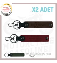 Bikerlar İçin Özel, İsim Plaka ve B Rh (+) Kan Grubu Yazılı Hediye x2 Anahtarlık, K Kahve-Bordo-Ysl