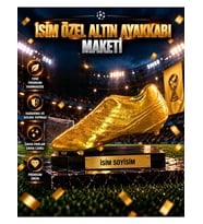 İsime Özel Altın Ayakkabı Futbol Ödülü Maketi Dekoratif Kupa