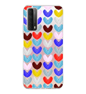 PrintiFy Huawei P Smart 2021 ile Uyumlu 1mm Slim Fit Water Color 1 Baskılı Şeffaf  Kılıf
