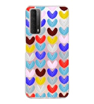 PrintiFy Huawei P Smart 2021 ile Uyumlu 1mm Slim Fit Water Color 1 Baskılı Şeffaf  Kılıf