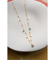 925 Ayar Papatya Silver Pullu Nazar Gözlü Nazar Kolye.rose.gold.rodaj