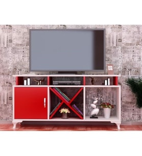 TV Ünitesi Kamer Tasarım Beyaz Kırmızı