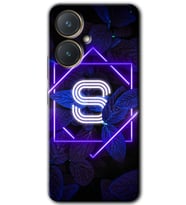 Vivo Y27 Kılıf HD Desen Baskılı Kılıf - Dark Neon Yaprak S Harfi