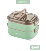1000 ML İki Kat Üç Bölme Paslanmaz Çelik Bento Sefer Tası
