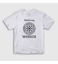 Presmono Unisex Çocuk Beyaz Warrior Heilung T-Shirt 415000tt (Beyaz)