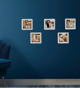 Kişiye Özel 5 Adet 8,5x8.5 Sök Tak Fotoğraflı Beyaz Çerçeve