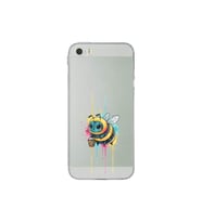 iPhone 5S ile uyumlu Splash arı tasarımlı şeffaf silikon kılıf