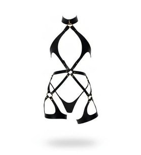 Mulvxbrf Brf02 Siyah Harness Takım Yüksek Yaka Halka Detaylı Deri - Brf1331 (Mulvix)
