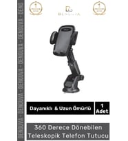 Premium Dayanıklı Vantuzlu Sağlam Çok Fonksiyonlu 360 Derece Dönebilen Teleskopik Telefon Tutucu