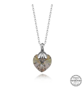 Swarovski Crystal Taşlı Gümüş Kalp Kadın Kolye