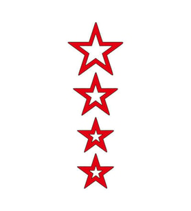 Cg Kırmızı Yıldızlı Çamurluk Üst Sticker