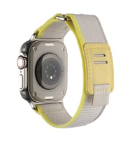 Lexroo Watch Ultra 49mm Hasır Kordon KRD-106 Strap Kayış - Beyaz-Sarı