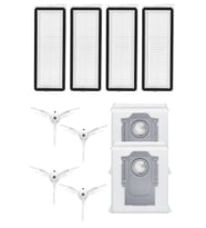 Roborock QRevo Plus Uyumlu 4 Adet Hepa Filtre 4 Adet Beyaz Yan Fırça 2 Adet Toz Torbası
