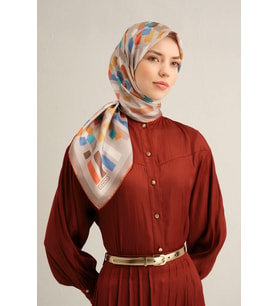 Armine 2025 Yaz Sezonu %100 Twill İpek Eşarp 9341D 02