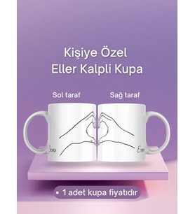 Sevgiliye Özel Eller Kalpli Kupa
