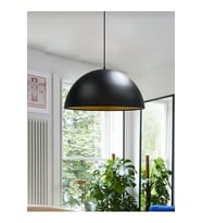 Retro Rustik Vintage Metal Sarkıt Avize 40 Cm Siyah Içi Altın