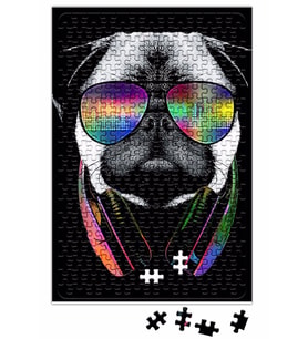 Müzik Pug Müzikli Pug Köpek Puzzle 240 Parça Yapboz