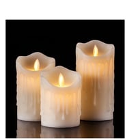 Alevli Led Mum Hareketli Alev Görünümlü Dekoratif Mum - 3lü Set