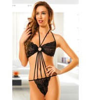 Mulvxbrf Brf02 Siyah Dantelli  Bodysuit - 914 (Mulvix)
