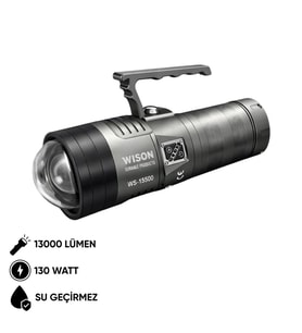 Şarj Edilebilir El Feneri - Wison - 13000 Lümen - 130 Watt (WS-15500)