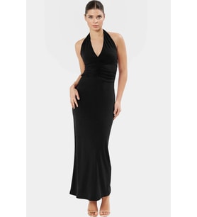 Kadın Maxi Örme Elbise V Yaka Bodycon Kalıp Yazlık Rahat Günlük Yaz Aylarının Vazgeçilmezi