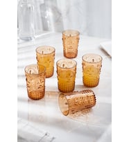 Akrilik Bal 6'lı Kısa Bardak & Su Meşrubat Kahve Yanı Bardağı 400 ml ( Cam Değildir )